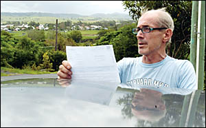 Lismore man John Crowther is contesting a speeding ticket, saying that details on the ticket are incorrect. Lismore man John Crowther is contesting a speeding ticket, saying that details on the ticket are incorrect.