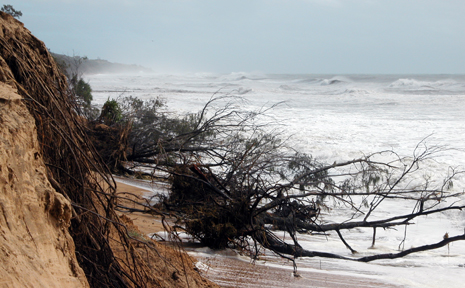 The damage to the Agnes Water beach in the wake of Cyclone Hamish. The damage to the Agnes Water beach in the wake of Cyclone Hamish.