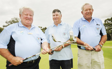 WEEK OF GOLF: Ballina Veteran golfers (from left) president Brian Shelton, captain Lyle McKellar and Week of Golf co-ordinator Paul Selman are set for a veterans Week of Golf in Ballina in July. WEEK OF GOLF: Ballina Veteran golfers (from left) president Brian Shelton, captain Lyle McKellar and Week of Golf co-ordinator Paul Selman are set for a veterans Week of Golf in Ballina in July.