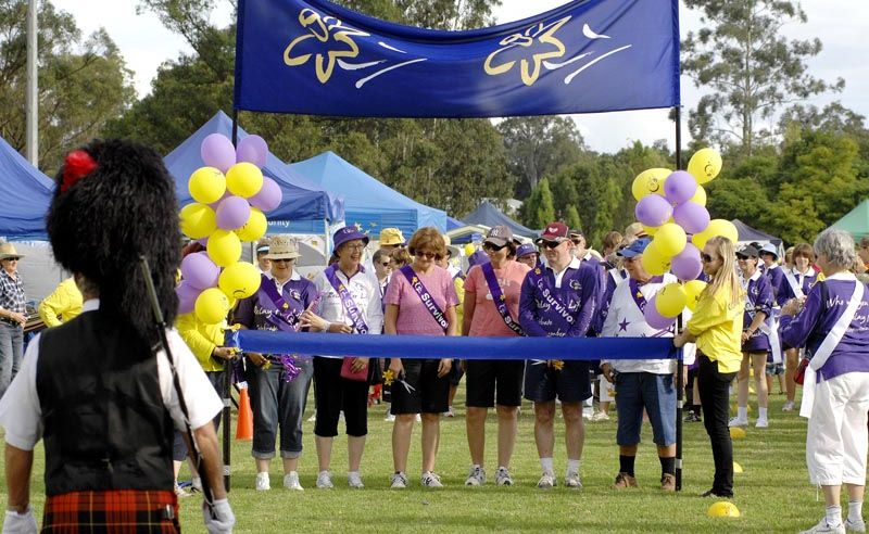 Lismore mayor Jenny Dowell (second from left, purple hat) at the start of the Relay for Life 2010 at Southern Cross University Lismore mayor Jenny Dowell (second from left, purple hat) at the start of the Relay for Life 2010 at Southern Cross University