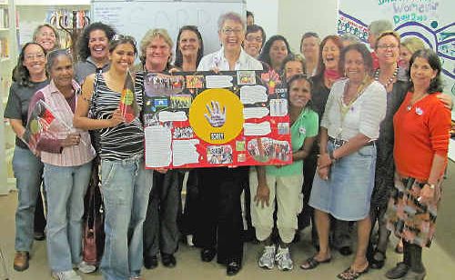 Karen Roberts, Manager of Bugalma Bihyn (formerly Lismore Aboriginal Women’s and Children’s Refuge) and others at the Sorry Day function. Karen Roberts, Manager of Bugalma Bihyn (formerly Lismore Aboriginal Women’s and Children’s Refuge) and others at the Sorry Day function.