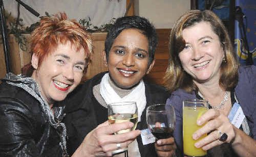 Current festival director Jeni Caffin (left), author Shamini Flint from Singapore, and the new director Candida Baker at last night’s launch at the Byron Bay Surf Club. Current festival director Jeni Caffin (left), author Shamini Flint from Singapore, and the new director Candida Baker at last night’s launch at the Byron Bay Surf Club.