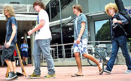 Struttin' out: Band members Sean Rudner, Hayden Marshell, Cameron Ross and Victor Jones are in the Global Battle of the Bands State finals. Struttin' out: Band members Sean Rudner, Hayden Marshell, Cameron Ross and Victor Jones are in the Global Battle of the Bands State finals.