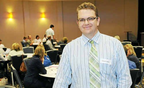 Michael Waters is ready to speak at an employment law seminar yesterday. Michael Waters is ready to speak at an employment law seminar yesterday.
