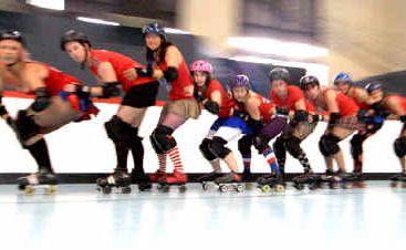 The ENRG Roller Derby team shows off its moves. The ENRG Roller Derby team shows off its moves.