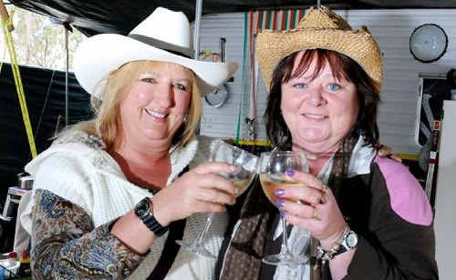 Basil Beck and Angela Dalgleish toast the Muster. Basil Beck and Angela Dalgleish toast the Muster.