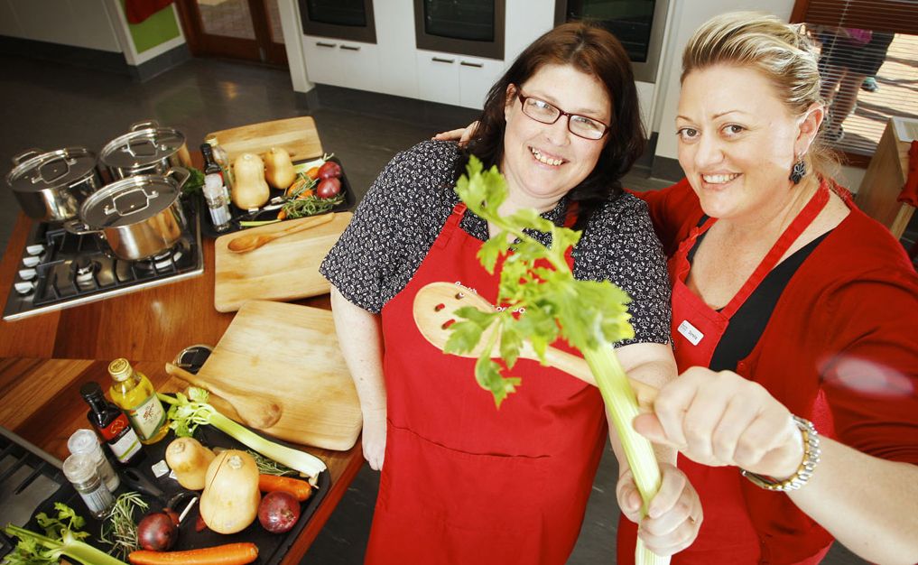 Jamie's Ministry of Food volunteer Shelley Roche and centre manager Danella Martin are surprised by how successful the centre has been. Photo: David Nielsen Jamie's Ministry of Food volunteer Shelley Roche and centre manager Danella Martin are surprised by how successful the centre has been. Photo: David Nielsen