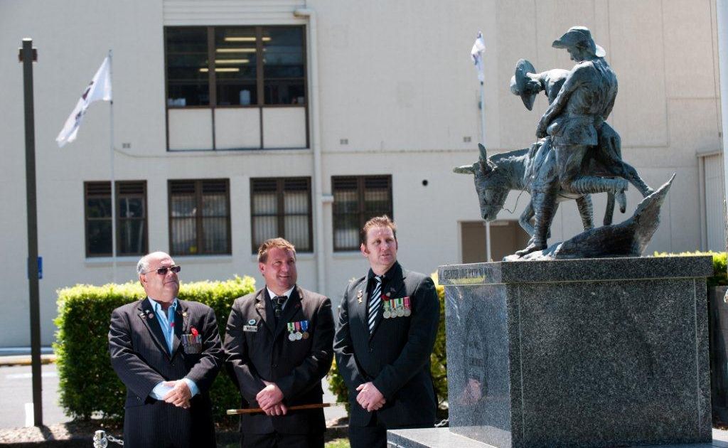 Coffs Harbour war veterans Bob Payne and Scott Seccombe with fellow local veteran Grant Roder. Coffs Harbour war veterans Bob Payne and Scott Seccombe with fellow local veteran Grant Roder.