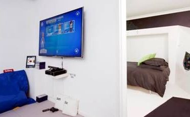 The ‘room of the future’ is divided into two spaces – rest and entertainment. The ‘room of the future’ is divided into two spaces – rest and entertainment.