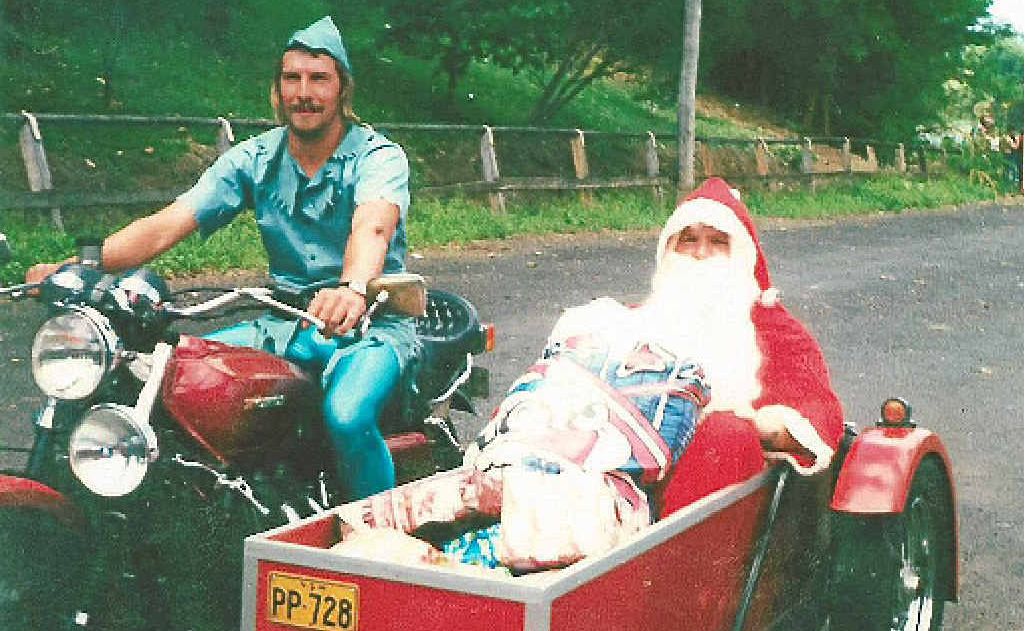 Ron Gaudron was Santa in the sidecar in the first Toy Run back in 1981. Kevin Watts is the rider and they’ll both ride in the 30th anniversay Toy Run this Sunday. Where are the helmets? Ron Gaudron was Santa in the sidecar in the first Toy Run back in 1981. Kevin Watts is the rider and they’ll both ride in the 30th anniversay Toy Run this Sunday. Where are the helmets?