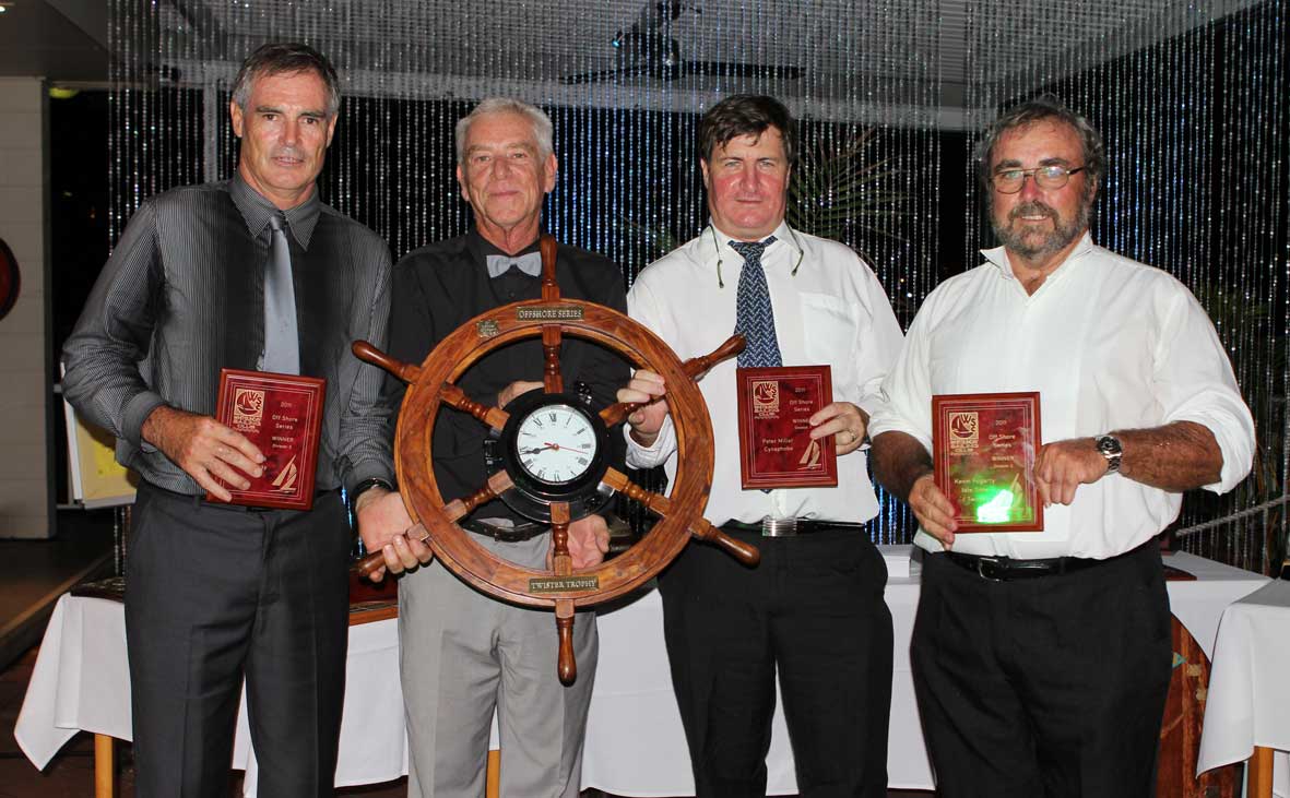 RECOGNISED: Sailing Secretary Tania Watson (left) and WSC manager Angela Rae (right) were recogmised for their services to the club by commodore Rob Davis. Photo Sharon Smallwood RECOGNISED: Sailing Secretary Tania Watson (left) and WSC manager Angela Rae (right) were recogmised for their services to the club by commodore Rob Davis. Photo Sharon Smallwood
