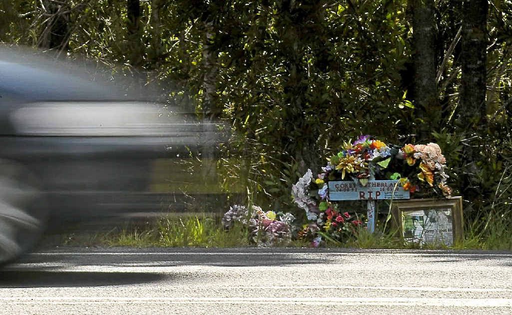 A roadside memorial near Arrawarra. A roadside memorial near Arrawarra.