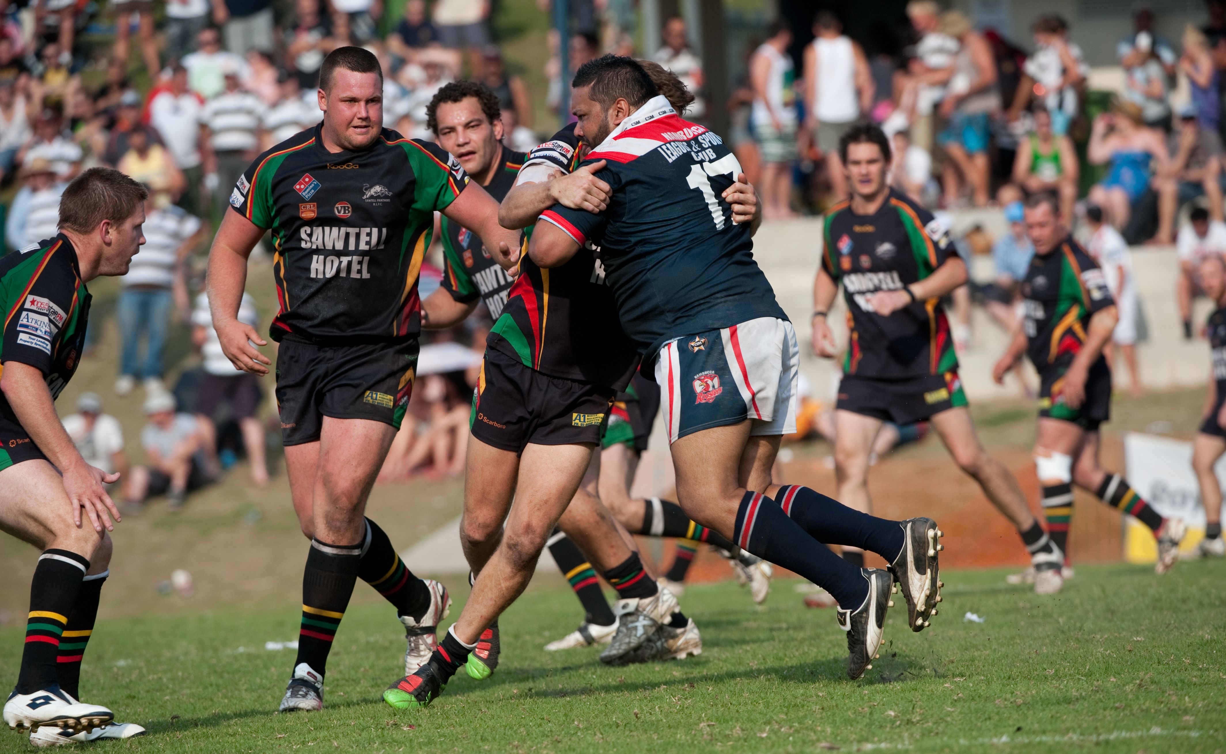 Action from the Group 2 rugby league grand final between Nambucca Heads and Sawtell at Coronation Park. Sawtell won in a thriller 29-28. Action from the Group 2 rugby league grand final between Nambucca Heads and Sawtell at Coronation Park. Sawtell won in a thriller 29-28.