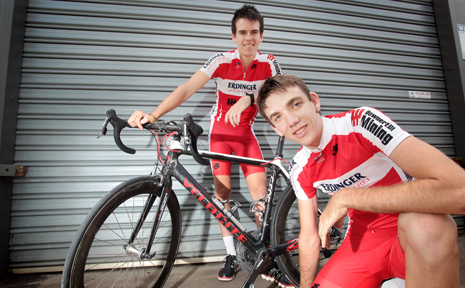 PUMPED UP: Logan's Trent Carmen and James Szollosi are part of a new cycling team entering the National Road Series. PUMPED UP: Logan's Trent Carmen and James Szollosi are part of a new cycling team entering the National Road Series.