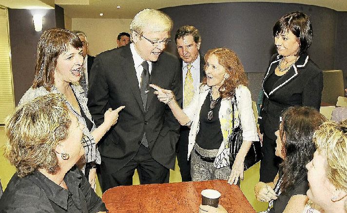 All Smiles: PM Kevin Rudd in August 2009 at Lismore Base Hospital where his All Blacks tie became center of attention. All Smiles: PM Kevin Rudd in August 2009 at Lismore Base Hospital where his All Blacks tie became center of attention.