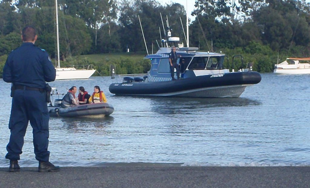 Greenpeace Australia Pacific protestors bought in by water police. Greenpeace Australia Pacific protestors bought in by water police.