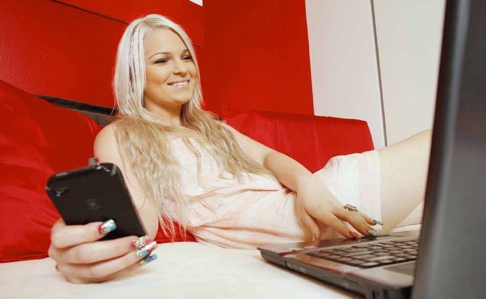 Andrea Dieckmann of Karalee is guilty of using her phone and computer when she is in bed. Andrea Dieckmann of Karalee is guilty of using her phone and computer when she is in bed.