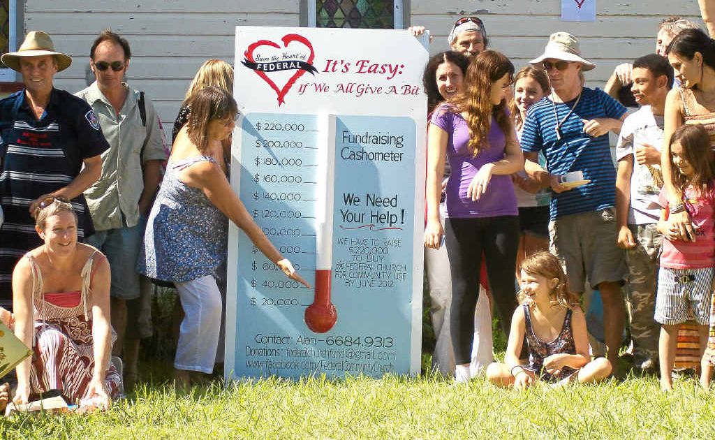 The Save the Heart of Federal campaign is hoping to get through a tin of red paint in its efforts to raise the $220,000 necessary to buy the village’s Anglican church from the Grafton diocese. The Save the Heart of Federal campaign is hoping to get through a tin of red paint in its efforts to raise the $220,000 necessary to buy the village’s Anglican church from the Grafton diocese.