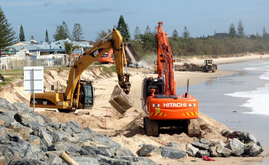 Work is now underway on a rock wall to stop erosion at Kingscliff. Work is now underway on a rock wall to stop erosion at Kingscliff.