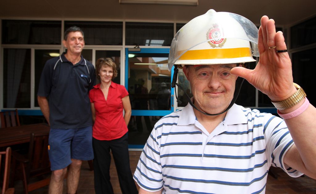 Alan Bartlett and Barbara Tsakmakis are excited about fire fighting die-hard Trevor Bale’s birthday visit from the Tugun Fire Station. Alan Bartlett and Barbara Tsakmakis are excited about fire fighting die-hard Trevor Bale’s birthday visit from the Tugun Fire Station.