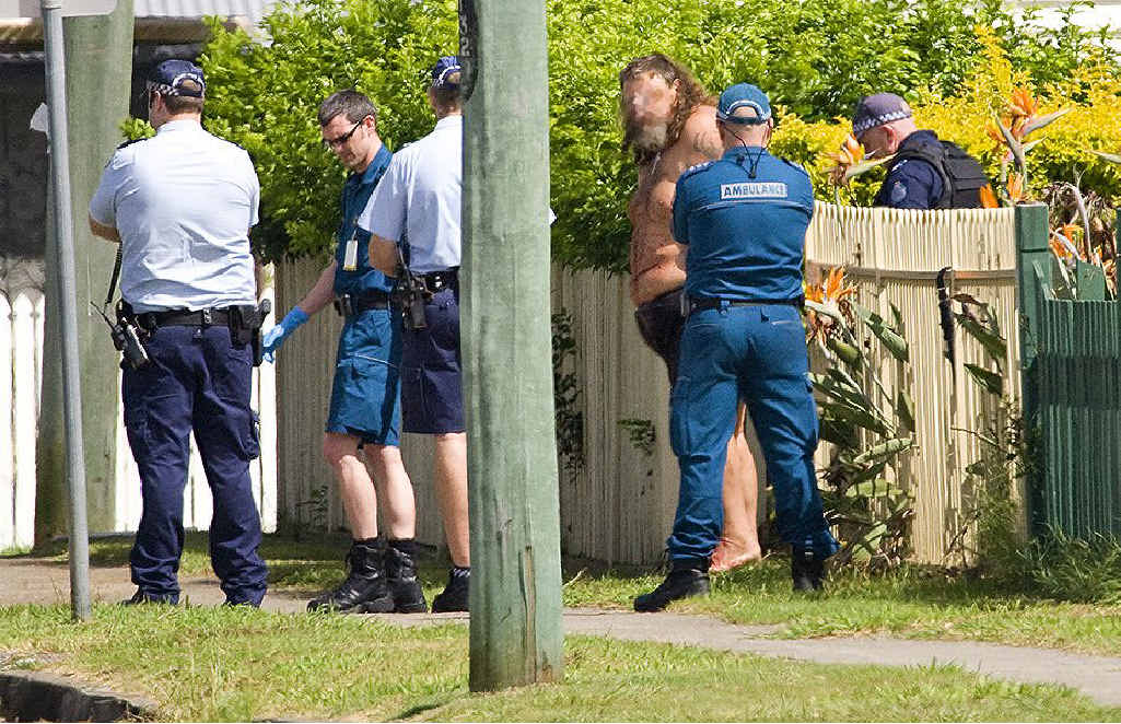 LOCKDOWN: Suburb in siege at Norman St in Basin Pocket on Friday morning. Photo: Rob Williams LOCKDOWN: Suburb in siege at Norman St in Basin Pocket on Friday morning. Photo: Rob Williams