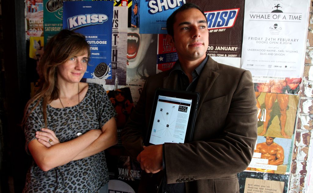 Louisa Miranda and Ben Farr-Wharton with the new web site on an iPad. Louisa Miranda and Ben Farr-Wharton with the new web site on an iPad.