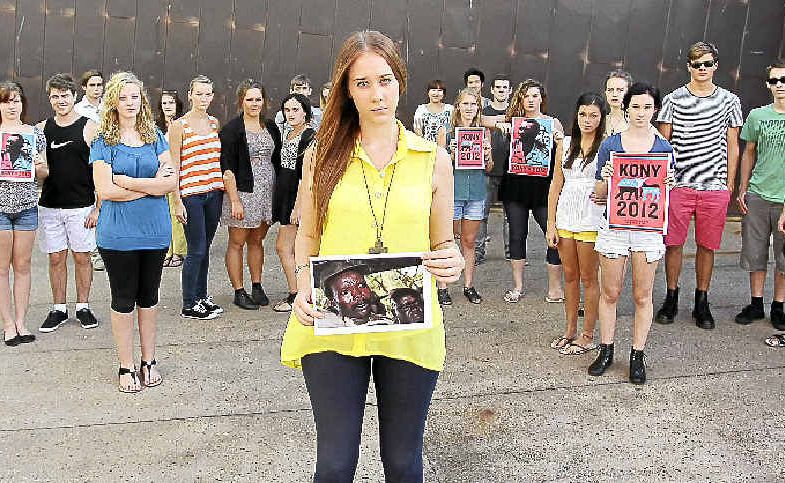 UNDETERRED: Shannon Walsh and University of the Sunshine Coast students who will take part in the protest against Joseph Kony. UNDETERRED: Shannon Walsh and University of the Sunshine Coast students who will take part in the protest against Joseph Kony.