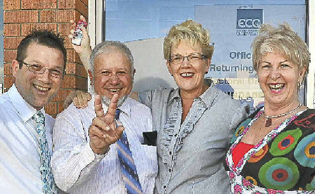 NO COMPETITION: Bundaberg Regional Councillors Dave Batt, Tony Riccardi, Judy Peters and Lynne Forgan are ecstatic after finding out they will have their jobs for another term. NO COMPETITION: Bundaberg Regional Councillors Dave Batt, Tony Riccardi, Judy Peters and Lynne Forgan are ecstatic after finding out they will have their jobs for another term.