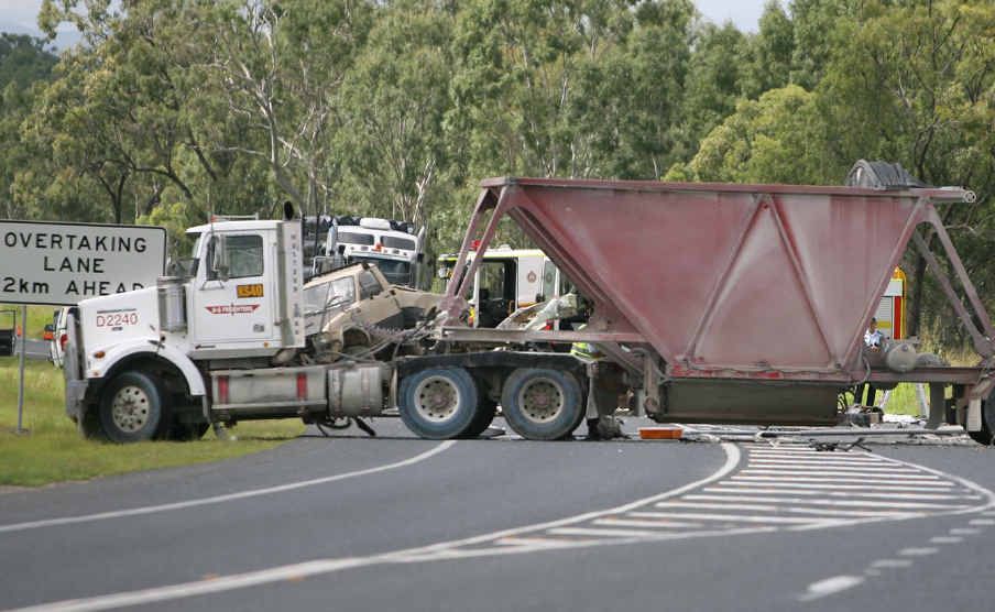 A crash involving two trucks on the Bruce Highway at The Caves on Sunday claimed the life of Emerald man Scott Boyle. A crash involving two trucks on the Bruce Highway at The Caves on Sunday claimed the life of Emerald man Scott Boyle.