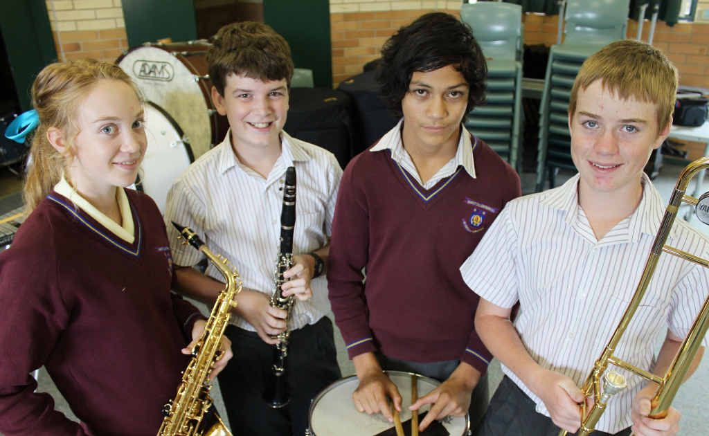 Victoria Roberts, Daniel Adams, Enoha McMeikan and Nicholas Stallard took part in the SHEP program with 168 other music students from around Central Queensland. Victoria Roberts, Daniel Adams, Enoha McMeikan and Nicholas Stallard took part in the SHEP program with 168 other music students from around Central Queensland.