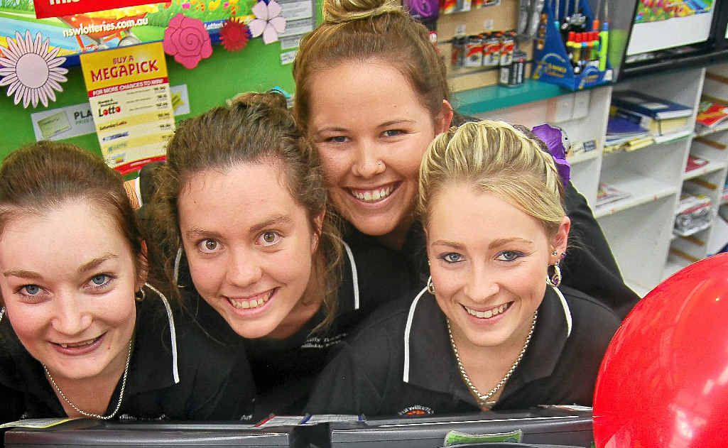 Murwillumbah Newsagent’s staff members Sarah Tunsted, Ruby MacDonald, Bec Mongan and Madeline Edwards. Murwillumbah Newsagent’s staff members Sarah Tunsted, Ruby MacDonald, Bec Mongan and Madeline Edwards.