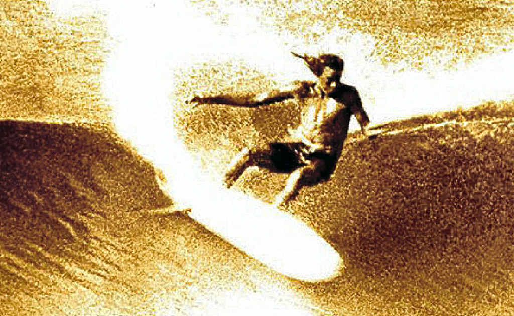 Michael Peterson performing a cutback that became one of, if not the, most famous, as featured at Kirra in the movie Morning of the Earth. Michael Peterson performing a cutback that became one of, if not the, most famous, as featured at Kirra in the movie Morning of the Earth.