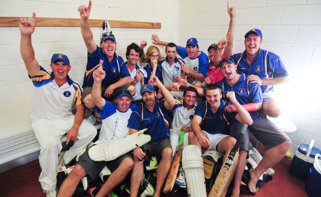 Sawtell players are jubilant after defeating Diggers Ex-Services in the Coffs Harbour and District cricket grand final. Sawtell players are jubilant after defeating Diggers Ex-Services in the Coffs Harbour and District cricket grand final.