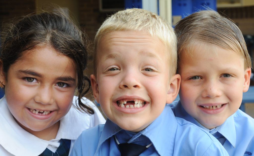 Proud of and showing off their healthy baby teeth are from left Blue Hills College year 1 students from left Talani Smith,6, Noah Allen,7 and Maxwell Contojohn,7. Photo Jacklyn Wagner / The Northern Star Proud of and showing off their healthy baby teeth are from left Blue Hills College year 1 students from left Talani Smith,6, Noah Allen,7 and Maxwell Contojohn,7. Photo Jacklyn Wagner / The Northern Star