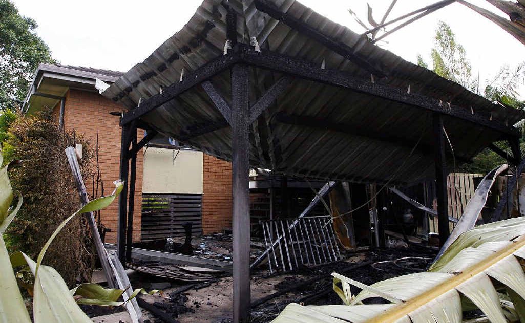 A fire at Riverview yesterday is reported to have started in the carport and spread to the house and neighbour’s yard. No-one was at home during the blaze. A fire at Riverview yesterday is reported to have started in the carport and spread to the house and neighbour’s yard. No-one was at home during the blaze.