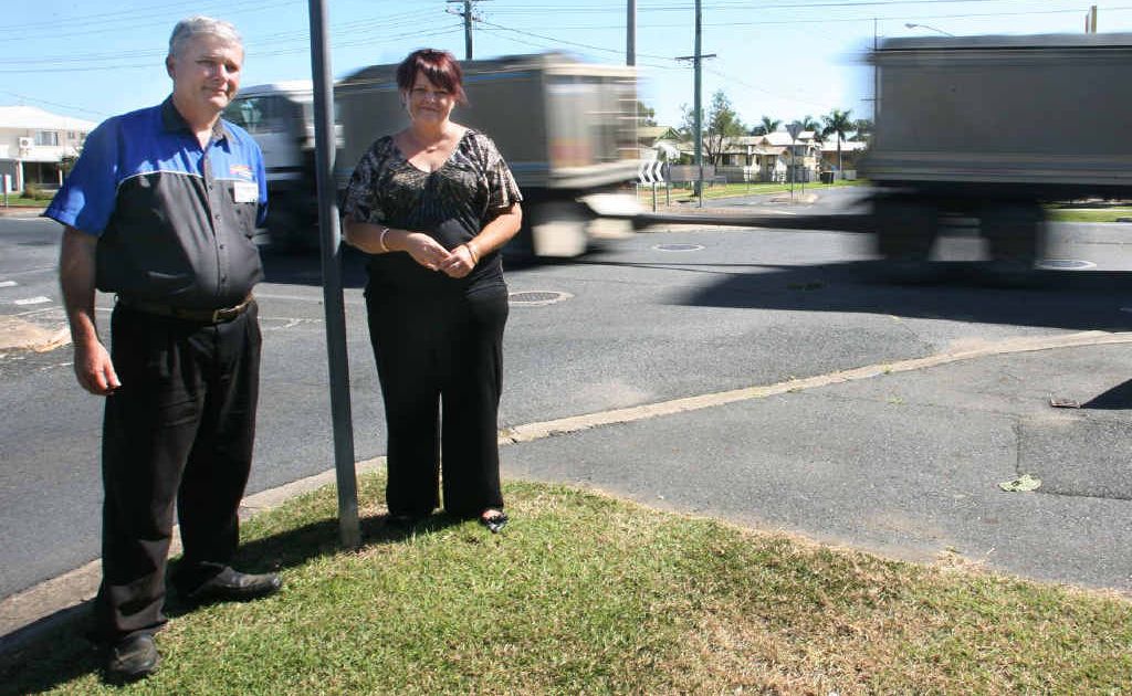 Leyland Barnett and Penny Martin at the roundabout on Dean and High Streets where there are frequent accidents. Leyland Barnett and Penny Martin at the roundabout on Dean and High Streets where there are frequent accidents.
