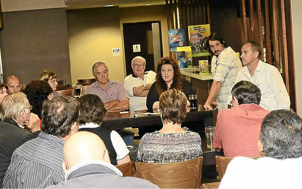 A public meeting co-ordinated by home owners Kelly and Justin Clark and chaired by MP Chris Gulaptis was held at Grafton RSL on Saturday. A public meeting co-ordinated by home owners Kelly and Justin Clark and chaired by MP Chris Gulaptis was held at Grafton RSL on Saturday.