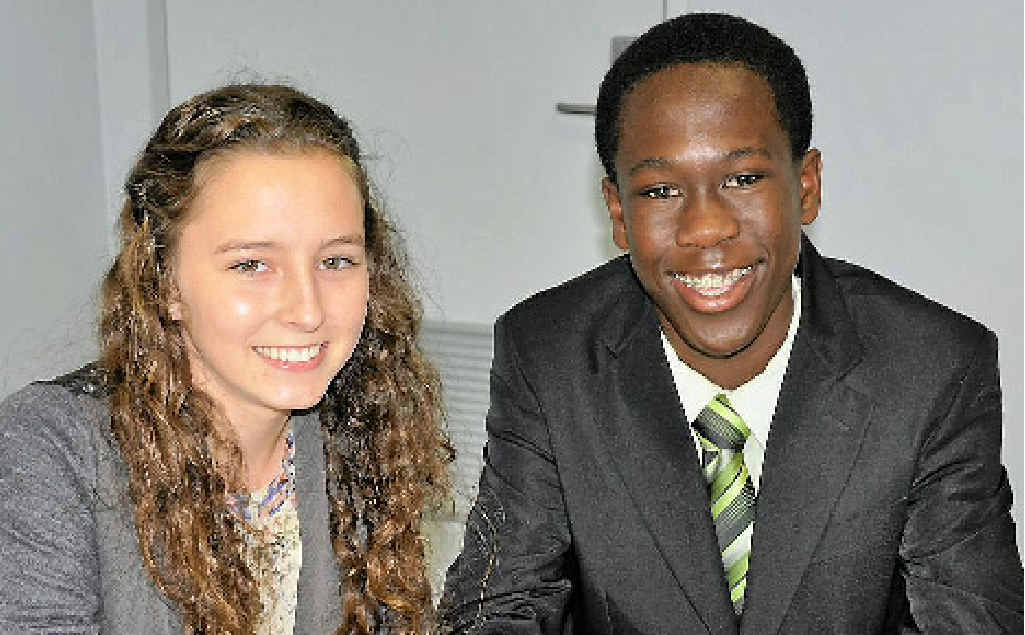 Toowoomba’s representatives in the Queensland Youth Parliament are Elke Goddard and Yaw Kyei. Toowoomba’s representatives in the Queensland Youth Parliament are Elke Goddard and Yaw Kyei.