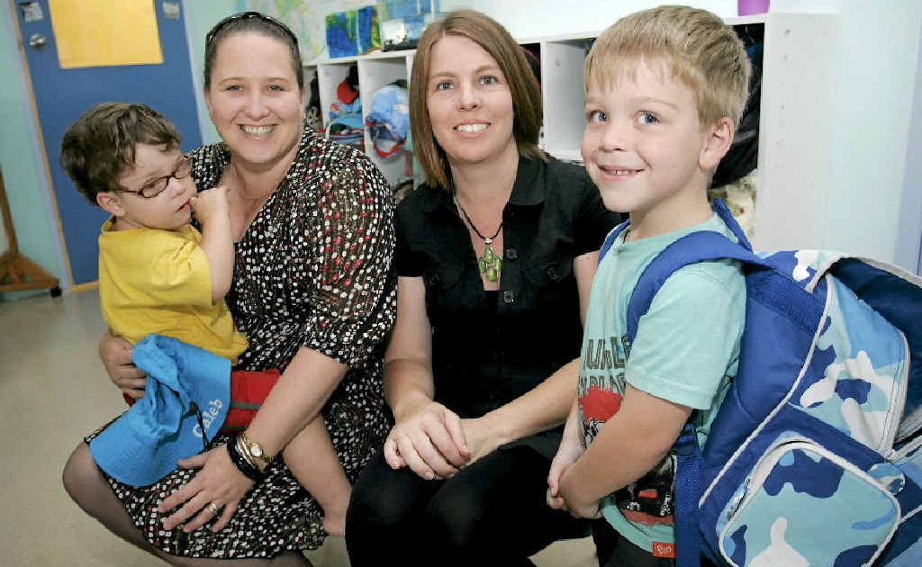 Rockhampton’s Raelene Ensby, with her children Tyler (2) and Caleb (4), and Katrina Svensen are set to send their kids to school after taking part in The Smith Family’s Saver Plus program. Rockhampton’s Raelene Ensby, with her children Tyler (2) and Caleb (4), and Katrina Svensen are set to send their kids to school after taking part in The Smith Family’s Saver Plus program.