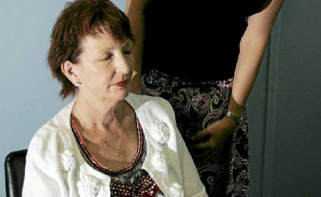 Leonie Moore demonstrates the technique taught by Cancer Council Queensland’s Joanne Bell. Leonie Moore demonstrates the technique taught by Cancer Council Queensland’s Joanne Bell.