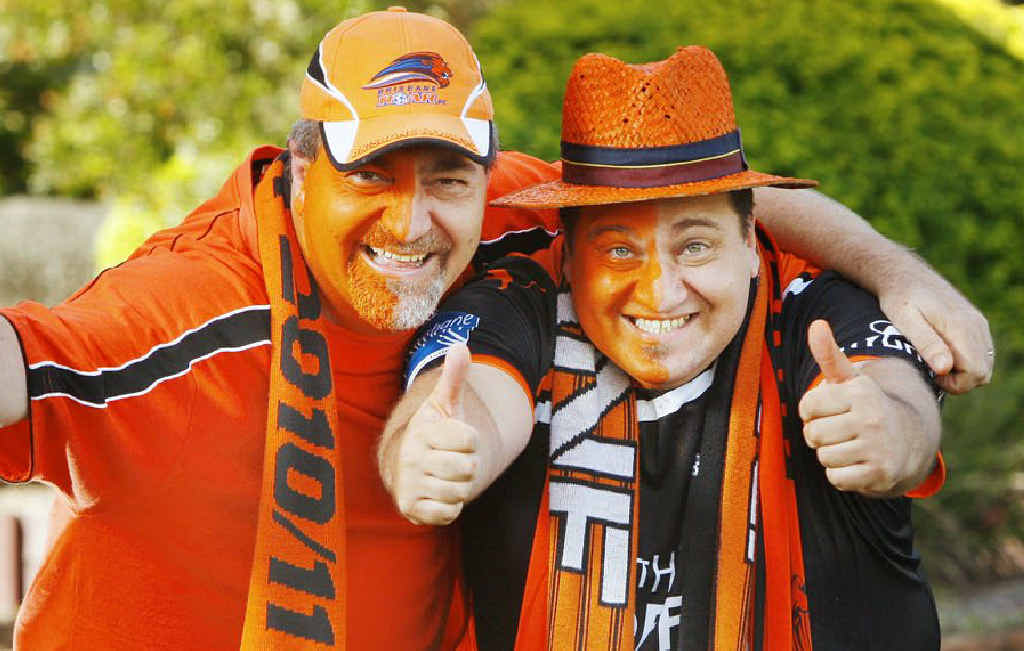 Local Roar fans Tony (left) and Rob Scarcella will be behind their team in the A-League Grand Final. Local Roar fans Tony (left) and Rob Scarcella will be behind their team in the A-League Grand Final.