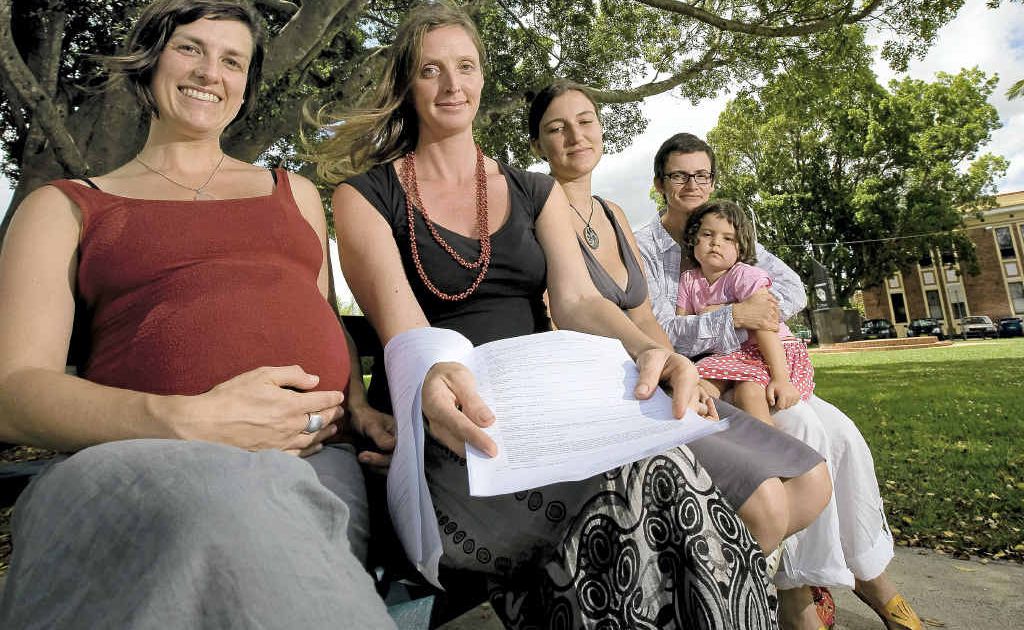 Ali Hookham of Lismore, Tamlin Mackenzie The Channon, Maree Parker of Ballina and Sally Cusack, of the Northern Rivers Branch Maternity Coalition are petitioning to allow for home birthing. Ali Hookham of Lismore, Tamlin Mackenzie The Channon, Maree Parker of Ballina and Sally Cusack, of the Northern Rivers Branch Maternity Coalition are petitioning to allow for home birthing.