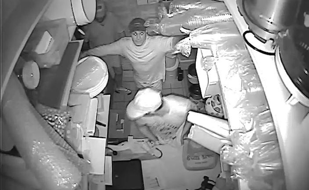The thieves were caught in the act on camera. The thieves were caught in the act on camera.