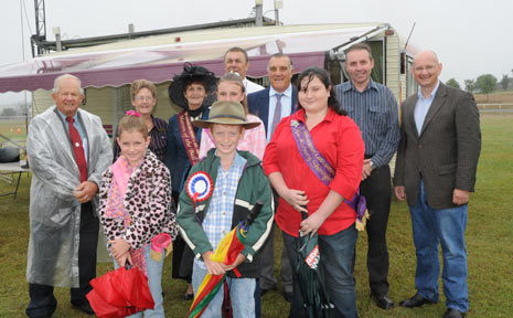 A BLESSING FOR FARMERS: Rain for the Marburg Show still brings a smile to Show Queens, politicians and Marburg Show Committee members on the weekend. A BLESSING FOR FARMERS: Rain for the Marburg Show still brings a smile to Show Queens, politicians and Marburg Show Committee members on the weekend.