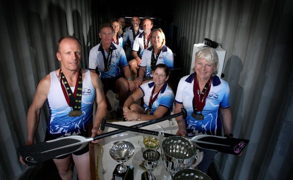 HIGH HOPES: From front to back, Dougal and Brenda Cumming Thom, Deb Sirach, Mark MacKenzie, Cheryl and John Forester, Michael and Donna Davies and Vicki O'Grady (front in middle) are preparing to ship out. HIGH HOPES: From front to back, Dougal and Brenda Cumming Thom, Deb Sirach, Mark MacKenzie, Cheryl and John Forester, Michael and Donna Davies and Vicki O'Grady (front in middle) are preparing to ship out.