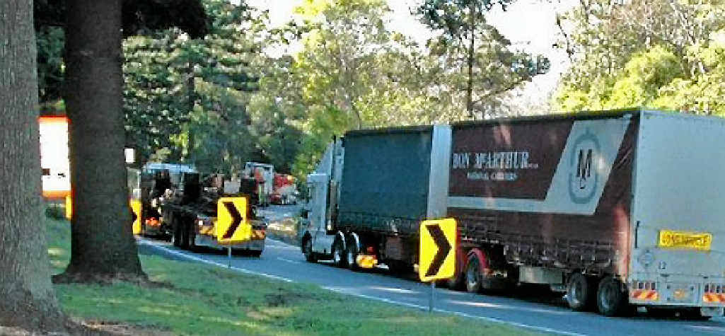 HAZARDOUS: Hundreds of trucks converse the Toowoomba Range every day. It’s a trip that can be made dangerous during wet conditions with oil and fuel causing heavy vehicles to slip on the steep grade. HAZARDOUS: Hundreds of trucks converse the Toowoomba Range every day. It’s a trip that can be made dangerous during wet conditions with oil and fuel causing heavy vehicles to slip on the steep grade.
