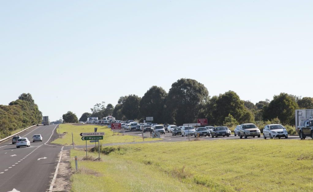 A truck roll-over on the Pacific Highway at Ewingsdale last night caused extensive delays throughout the day. A truck roll-over on the Pacific Highway at Ewingsdale last night caused extensive delays throughout the day.