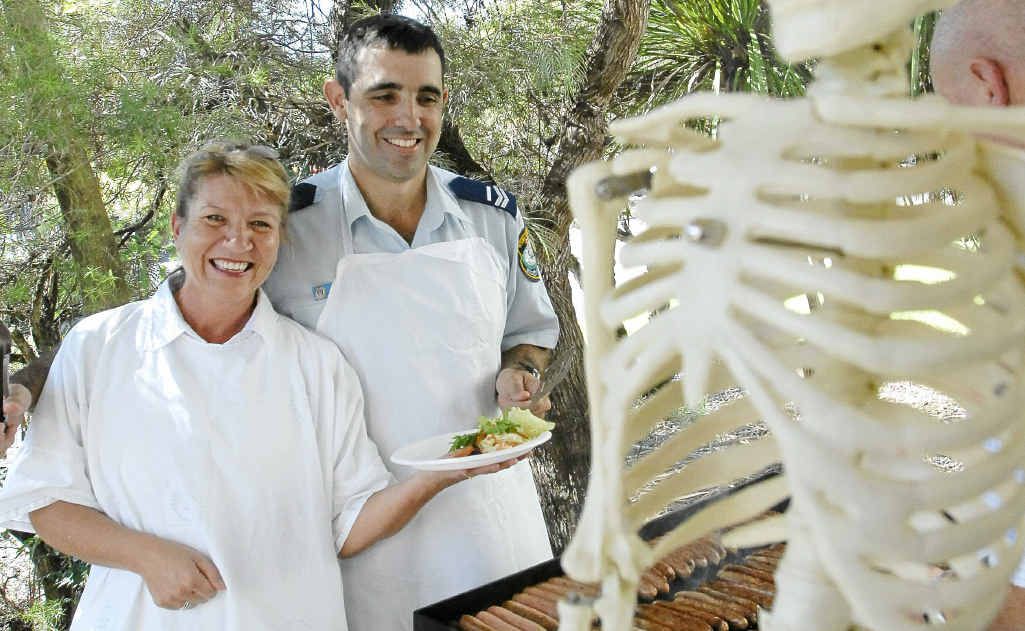 Snr Constable Rod Ferris with post-graduate nurse Emma Hommen at St Vincent’s. Snr Constable Rod Ferris with post-graduate nurse Emma Hommen at St Vincent’s.