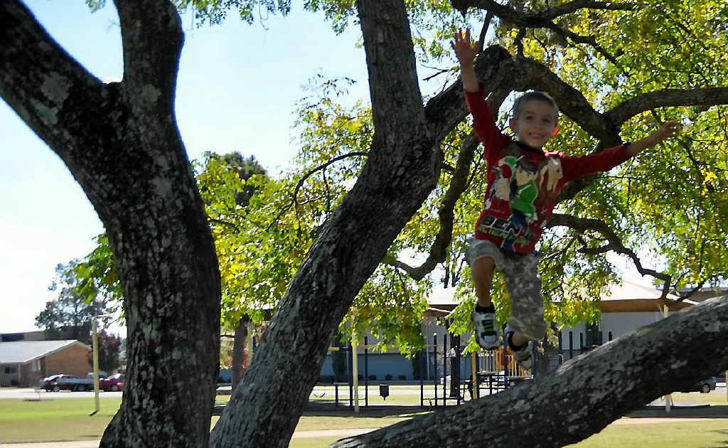 John Samuels, 6, enjoys the cool change in weather. John Samuels, 6, enjoys the cool change in weather.