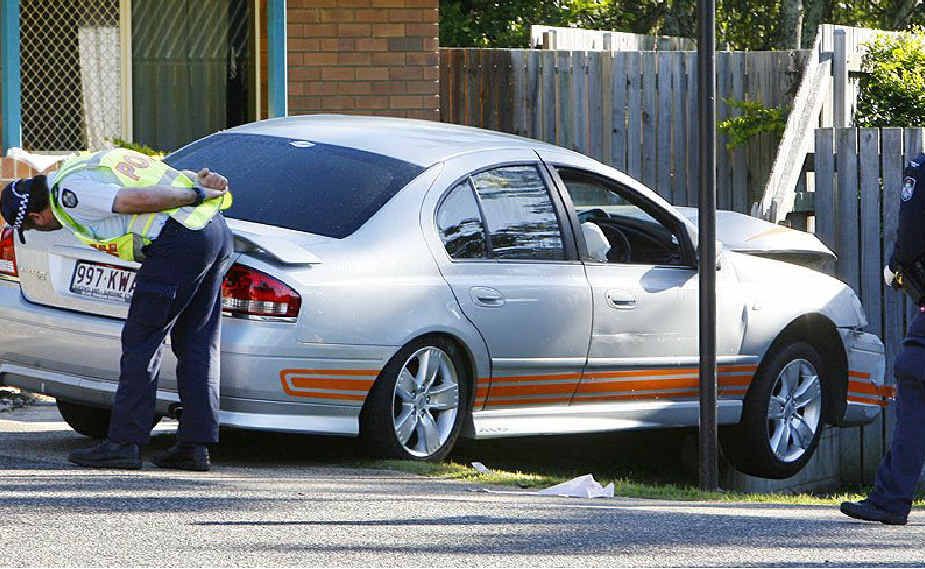 Police at the crash scene. Police at the crash scene.